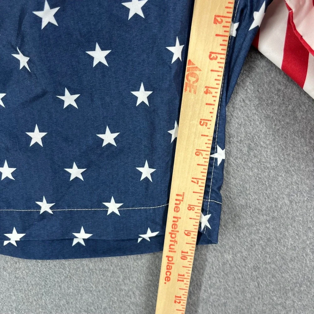 Chaps Mens Swim Trunks Board Shorts American‎ Flag Stars Stripes Size L G